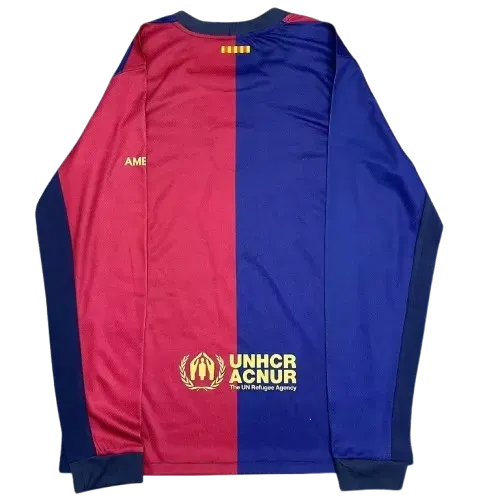 Nike Men Barcelona Home Jersey Without Logo Text Long Sleeve 2024-25
