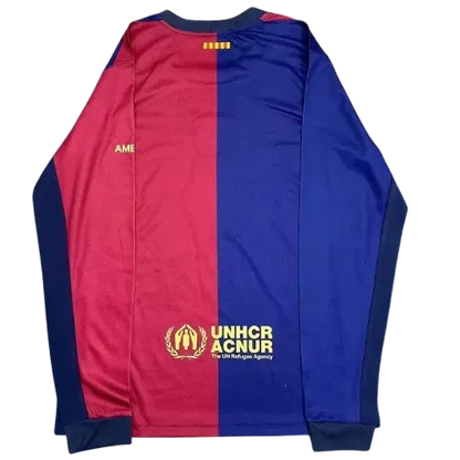 Nike Men Barcelona Home Jersey Without Logo Text Long Sleeve 2024-25