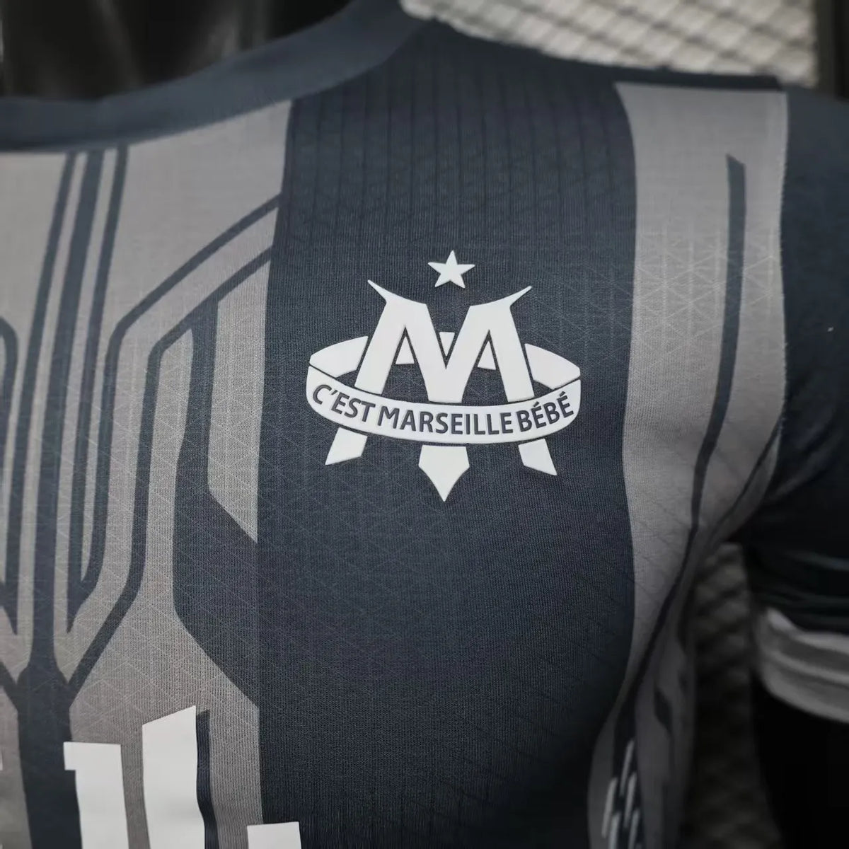 Player Version 25-26 Olympique de Marseille Grey with Geometric Stripes Jersey