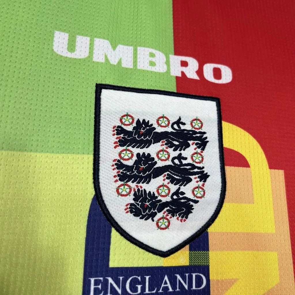 England Nation 95-96 Retro GoalKeeper Long Sleeve Kit Vintage Shirt Soccer Jersey