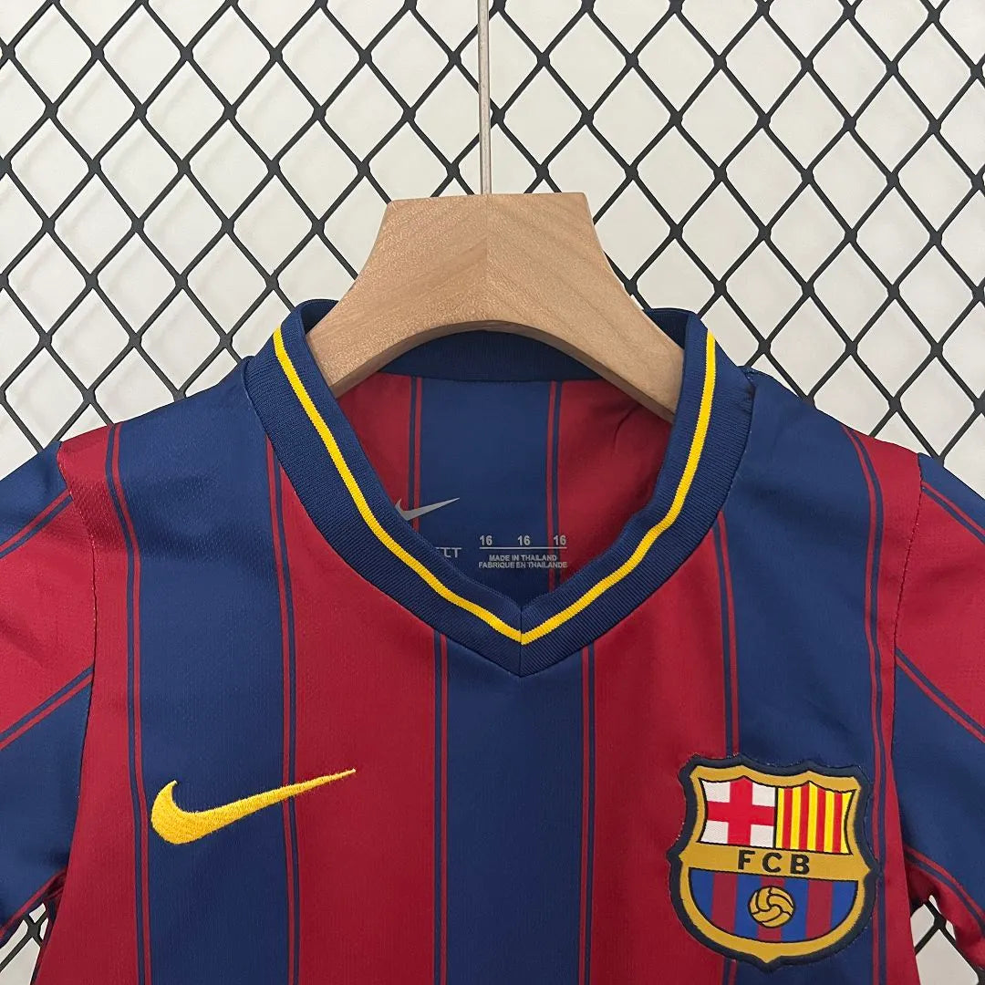 Barcelona Home 09-10 Retro Kids Kits Children Shirt Football Jersey