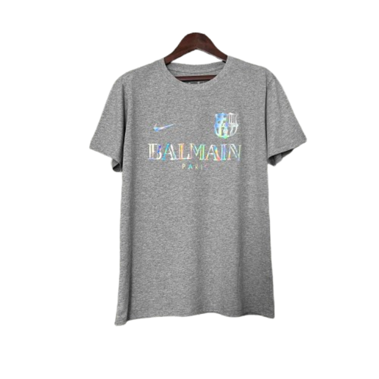 BALMAIN Barcelona 24-25 Grey Reflective Football New Shirt