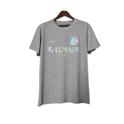 BALMAIN Barcelona 24-25 Grey Reflective Football New Shirt