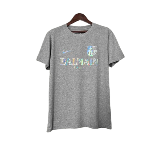 BALMAIN Barcelona 24-25 Grey Reflective Football New Shirt