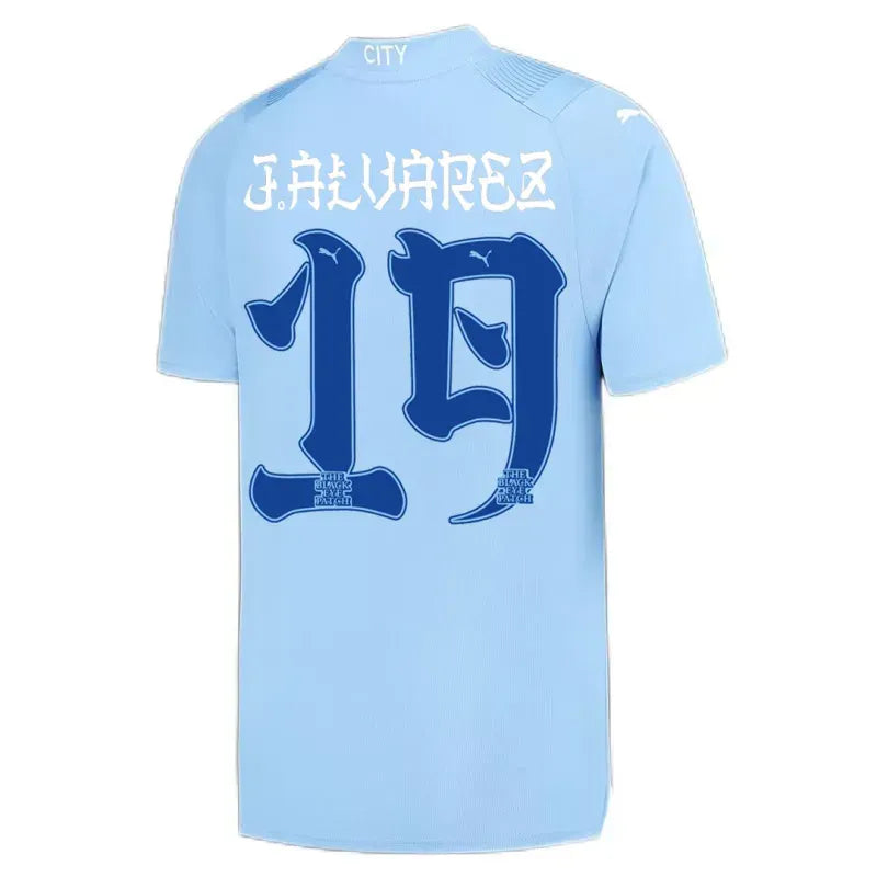 Manchester City 2023/24 HAALAND #9 GREALISH #10 DE BRUYNE #17 STONES #5 J.ALVAREZ #19 FODEN #47 Japanese Tour Printing Home Jersey