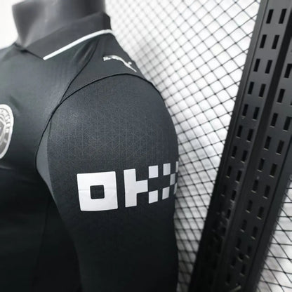 Player Version 25-26 Manchester City Away Long Sleeve Black Jersey