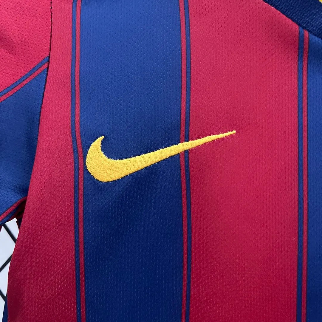Barcelona Home 09-10 Retro Kids Kits Children Shirt Football Jersey