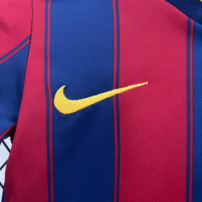 Barcelona Home 09-10 Retro Kids Kits Children Shirt Football Jersey