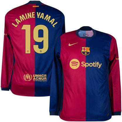 Barcelona Home Lamine Yamal 19 Shirt 2024-2025 (La Liga) Size: S-4XL