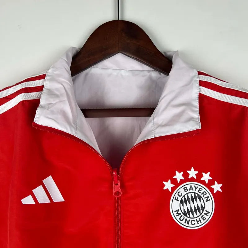 2023-2024 Bayern Munich Reversible Windbreaker (Red-white)Soccer Jersey 1:1 Thai Quality