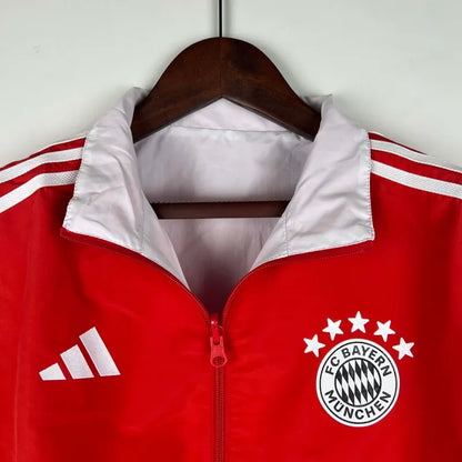 2023-2024 Bayern Munich Reversible Windbreaker (Red-white)Soccer Jersey 1:1 Thai Quality