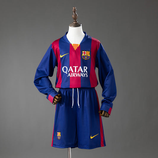 Barcelona 14-15 Home Retro Long-Sleeve Kids Kit
