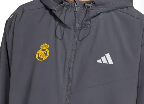 Mens Adidas Real Madrid Tracksuit Jacket 24-25 Charcoal