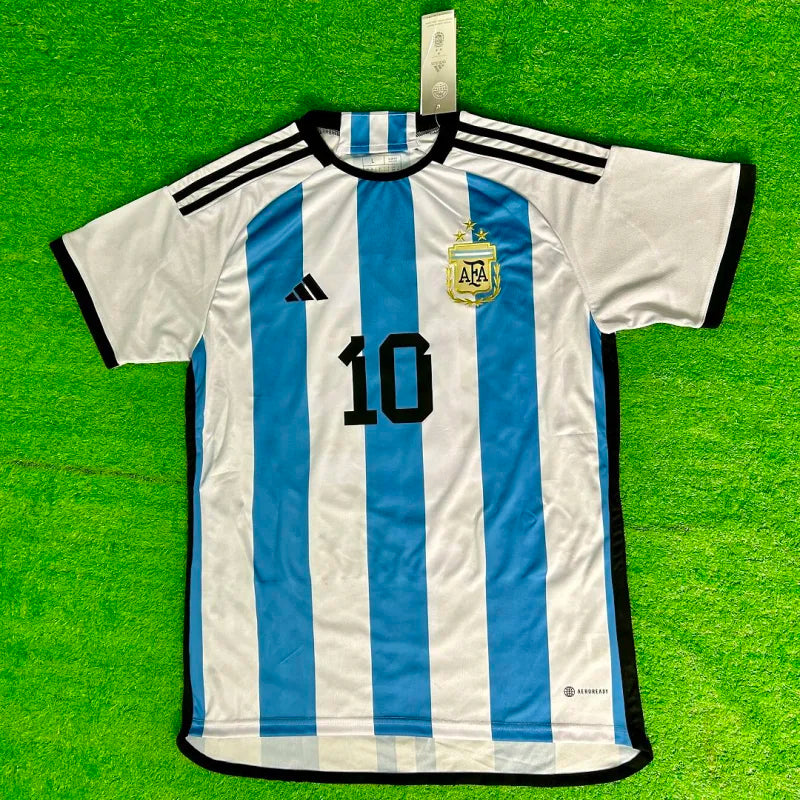 2022 Nation Argentina World Cup Champion Messi #10 First Anniversary Special Edition Soccer Jersey