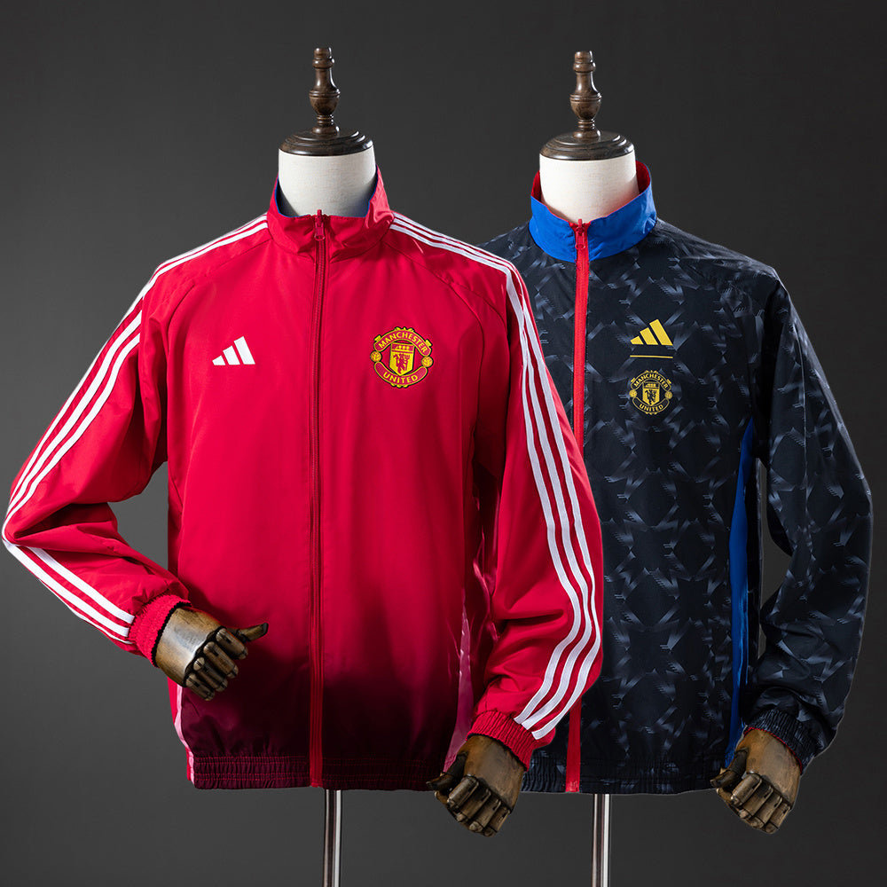 Manchester United Reversible Anthem Jacket Windbreaker - Black/Red