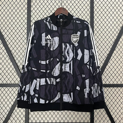 24-25 Arsenal Grey&amp;black Windbreaker Jacket Football