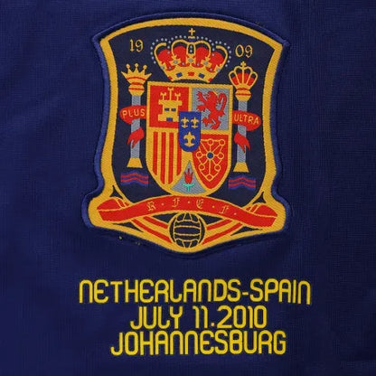 2010 Spain Nation Retro Soccer Jersey Away Long Sleeve Replica World Cup