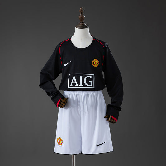 Manchester United 07-08 Away Retro Long Sleeve Kids Kit