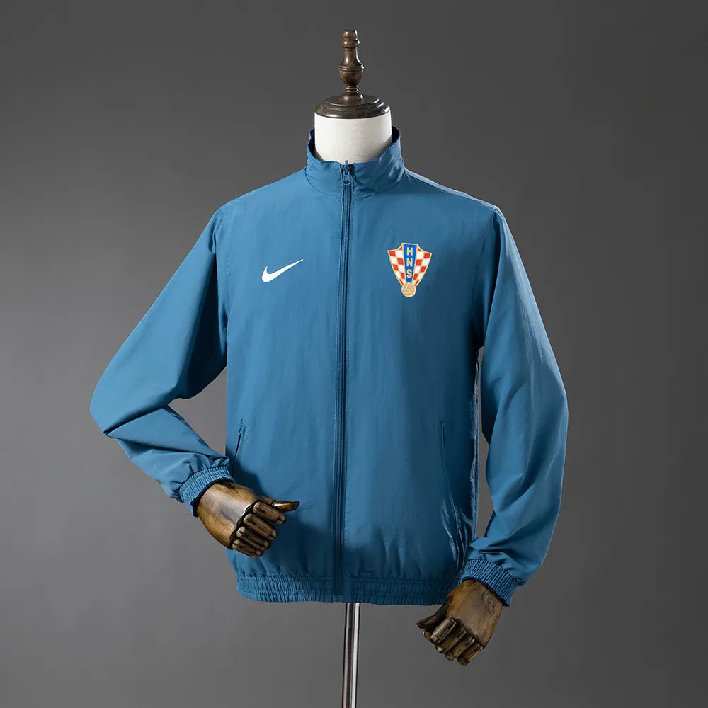 Croatia Reversible Jacket Windbreaker - Navy Blue & Sky Blue