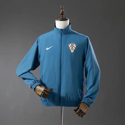 Croatia Reversible Jacket Windbreaker - Navy Blue & Sky Blue