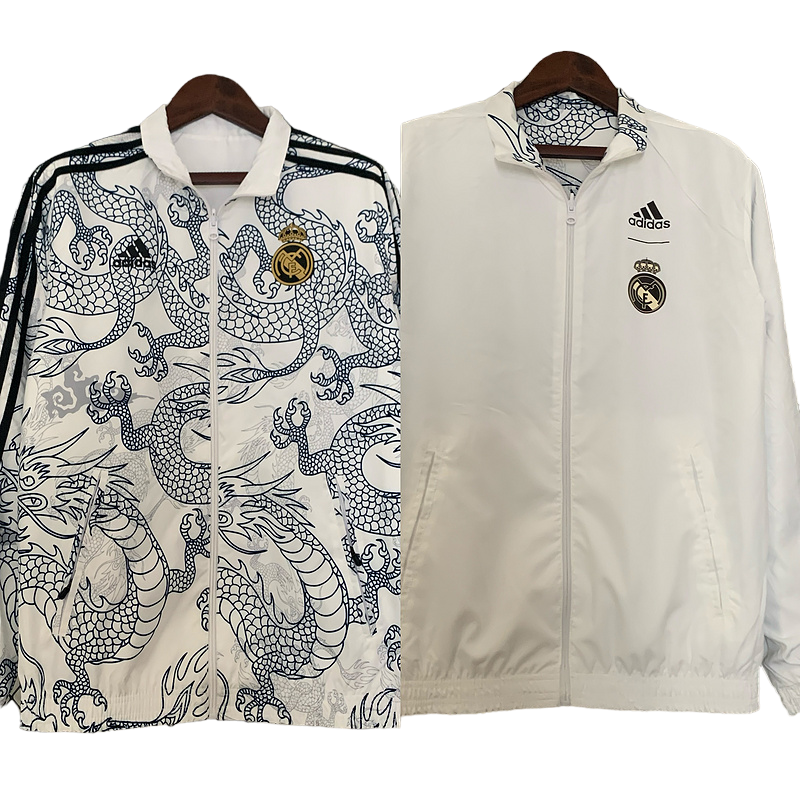 Real Madrid Double Sided Windbreaker White Jacket 2024