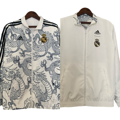 Real Madrid Double Sided Windbreaker White Jacket 2024