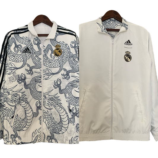 Real Madrid Double Sided Windbreaker White Jacket 2024