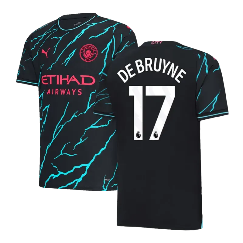 HAALAND #9 DE BRUYNE #17 J.ALVAREZ #19 FODEN #47 Manchester City Third Away Jersey 2023/24