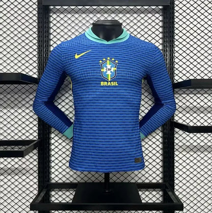 Nike Authentic Soccer Jersey Brazil Away Shirt Long Sleeve 2024
