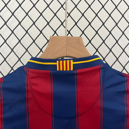 Barcelona Home 09-10 Retro Kids Kits Children Shirt Football Jersey