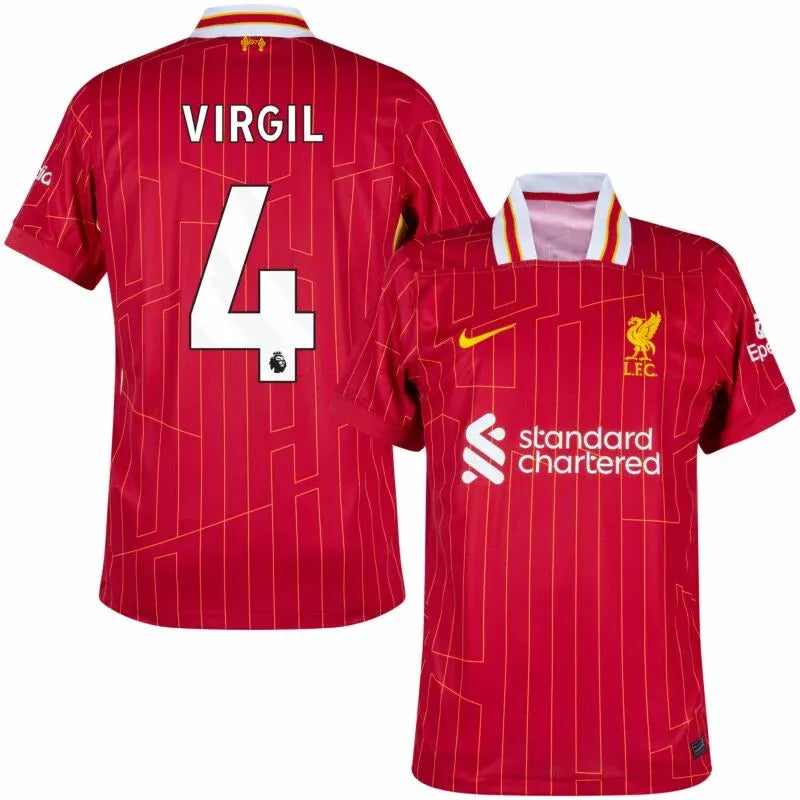 Liverpool Home Virgil 4 Shirt 2024-2025 (Premier League) Size S-4XL