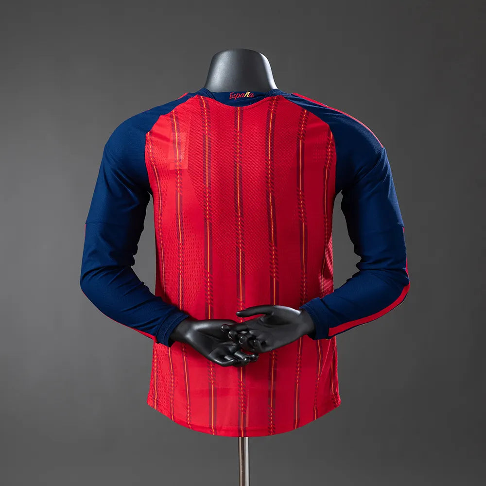 Player Version 2026 Spain Home Long-Sleeve Jersey