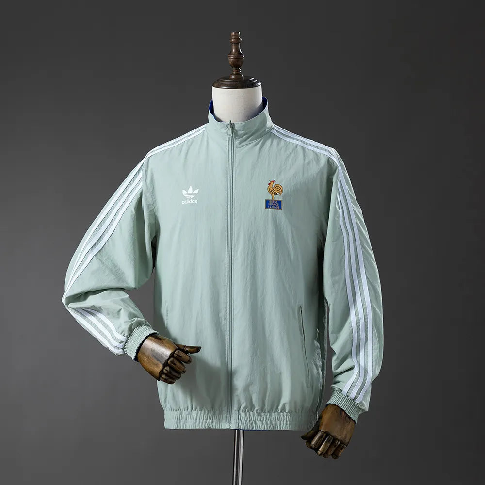 France Reversible Jacket Windbreaker - Blue & Mint Green