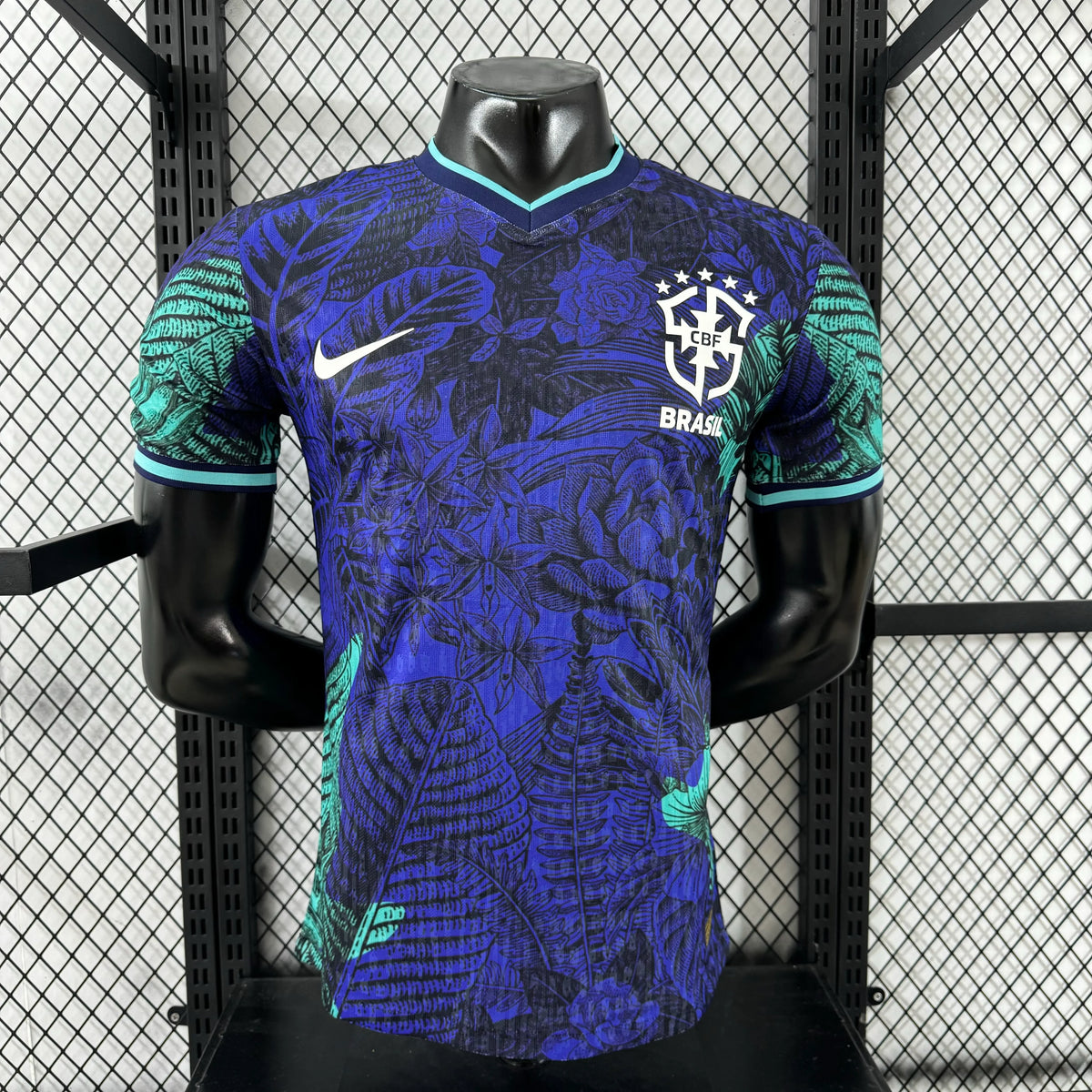 Player Version 2025 Brazil Purple with Tropical Leaf Pattern Jersey