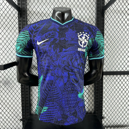 Player Version 2025 Brazil Purple with Tropical Leaf Pattern Jersey