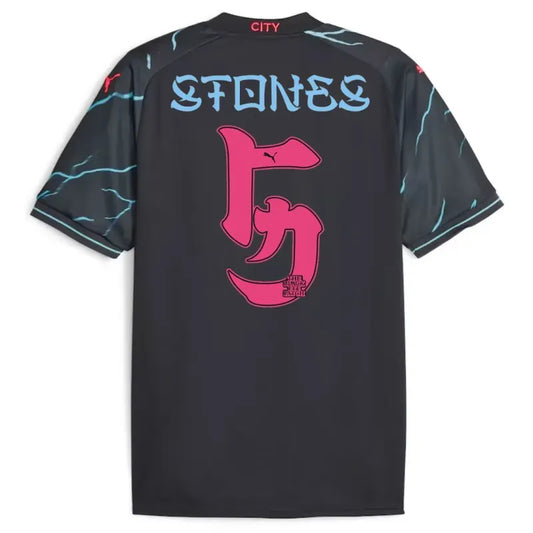 Manchester City HAALAND #9 GREALISH #10 DE BRUYNE #17 J.ALVAREZ #19 FODEN #47 Japanese Tour Printing Third Jersey 2023-24