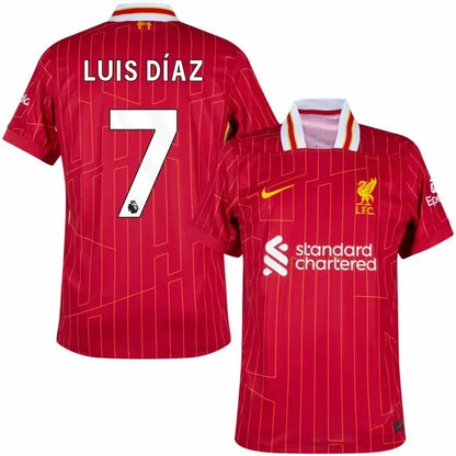 Liverpool Home Luis Díaz 7 Shirt 2024-2025 (Premier League) Size S-4XL