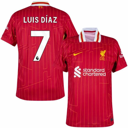 Liverpool Home Luis Díaz 7 Shirt 2024-2025 (Premier League) Size S-4XL