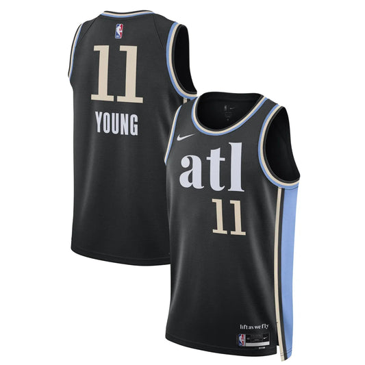 Unisex Atlanta Hawks Trae Young Black 2023-24 Swingman Jersey - City Edition