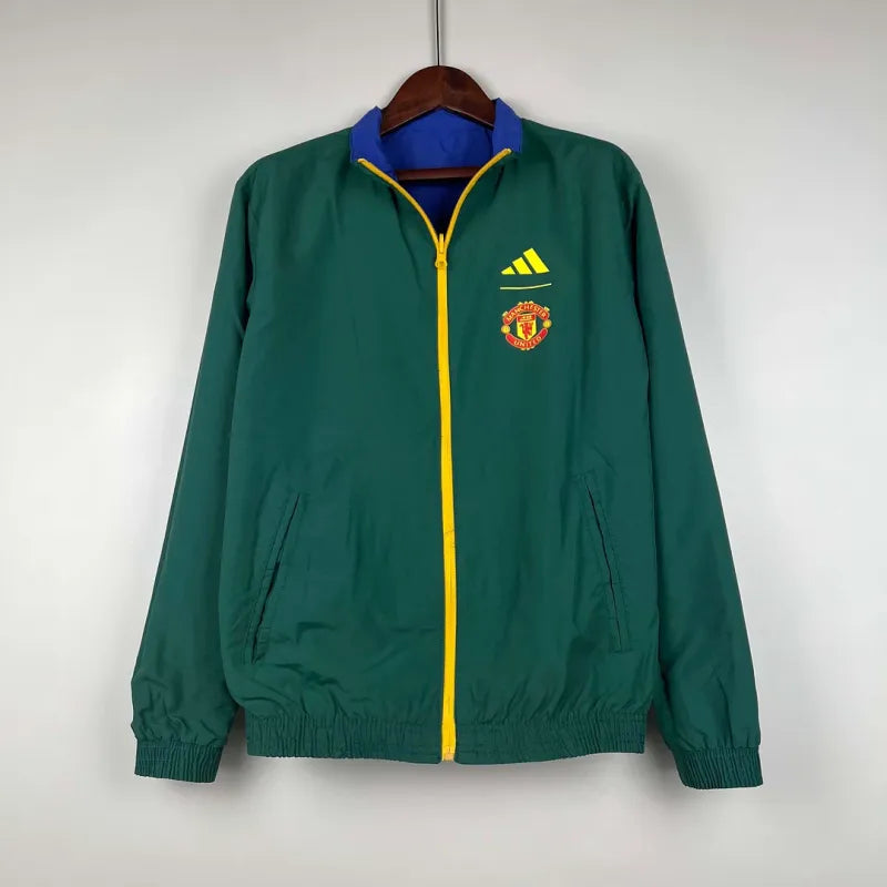2023-2024 Manchester United Reversible Windbreaker(Blue-Green)Soccer Jersey 1:1 Thai Quality