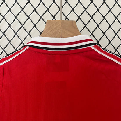 Manchester United 98-99 Home Retro Kid Kits Children Sets Jerseys