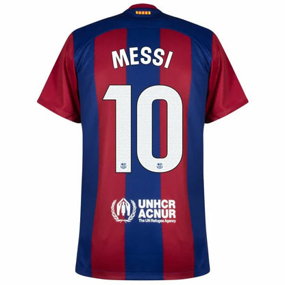 Barcelona Home Shirt incl. Messi 10 x8 Ballon D'or Winners Print 23-24 Size S-2XL