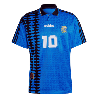 Retro Argentina Nation Jersey #10 Away Soccer Uniform Kids And Adult Kit 1994