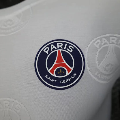 Player Version 25-26 PSG White with Embossed PSG Badge Pattern Jersey