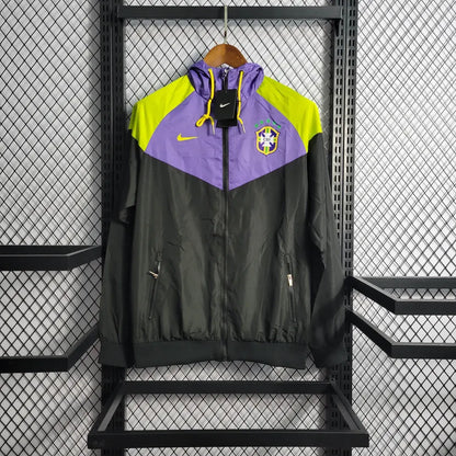 2023/2024 Brazil Windbreaker(Black-Purple)Football Shirt