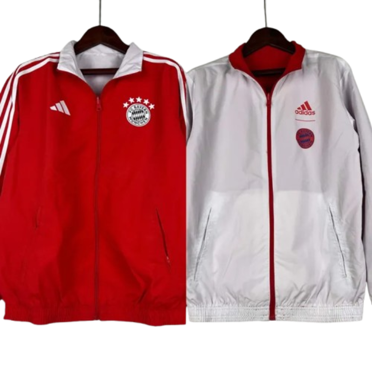 2023-2024 Bayern Munich Reversible Windbreaker (Red-white)Soccer Jersey 1:1 Thai Quality