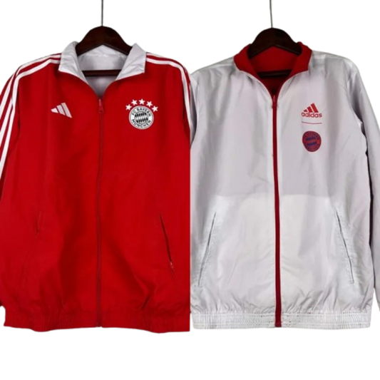 2023-2024 Bayern Munich Reversible Windbreaker (Red-white)Soccer Jersey 1:1 Thai Quality