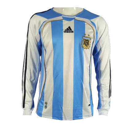 Retro Argentina World Cup 2006 Home Long Sleeve Jersey