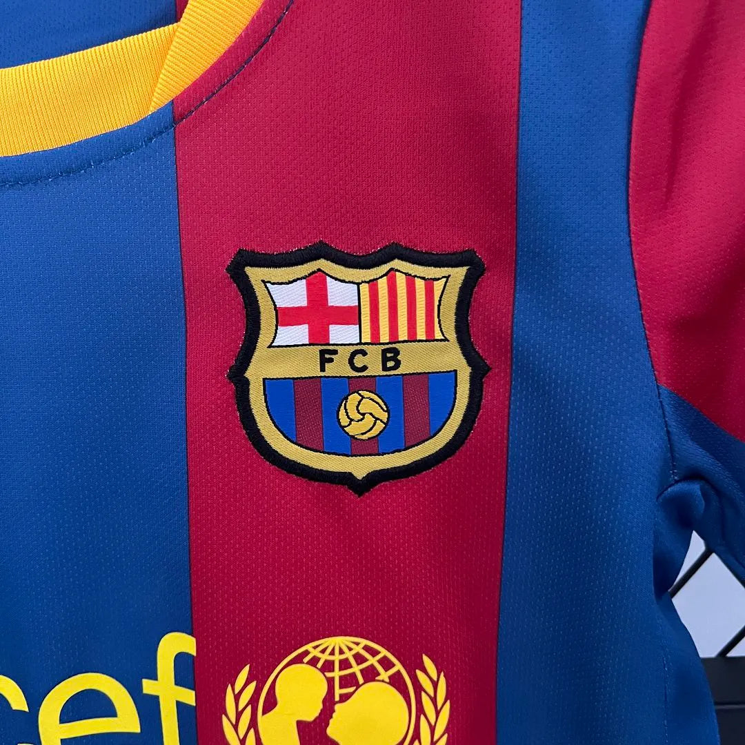 Barcelona 10-11 Home Retro Kids Kit Football Jersey