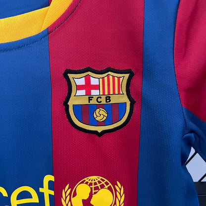Barcelona 10-11 Home Retro Kids Kit Football Jersey